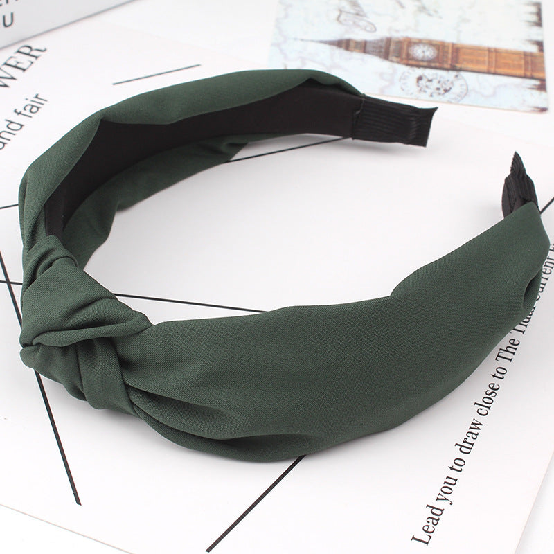 Wholesale Cross Wide Edge Knotted Fabric Headbands
